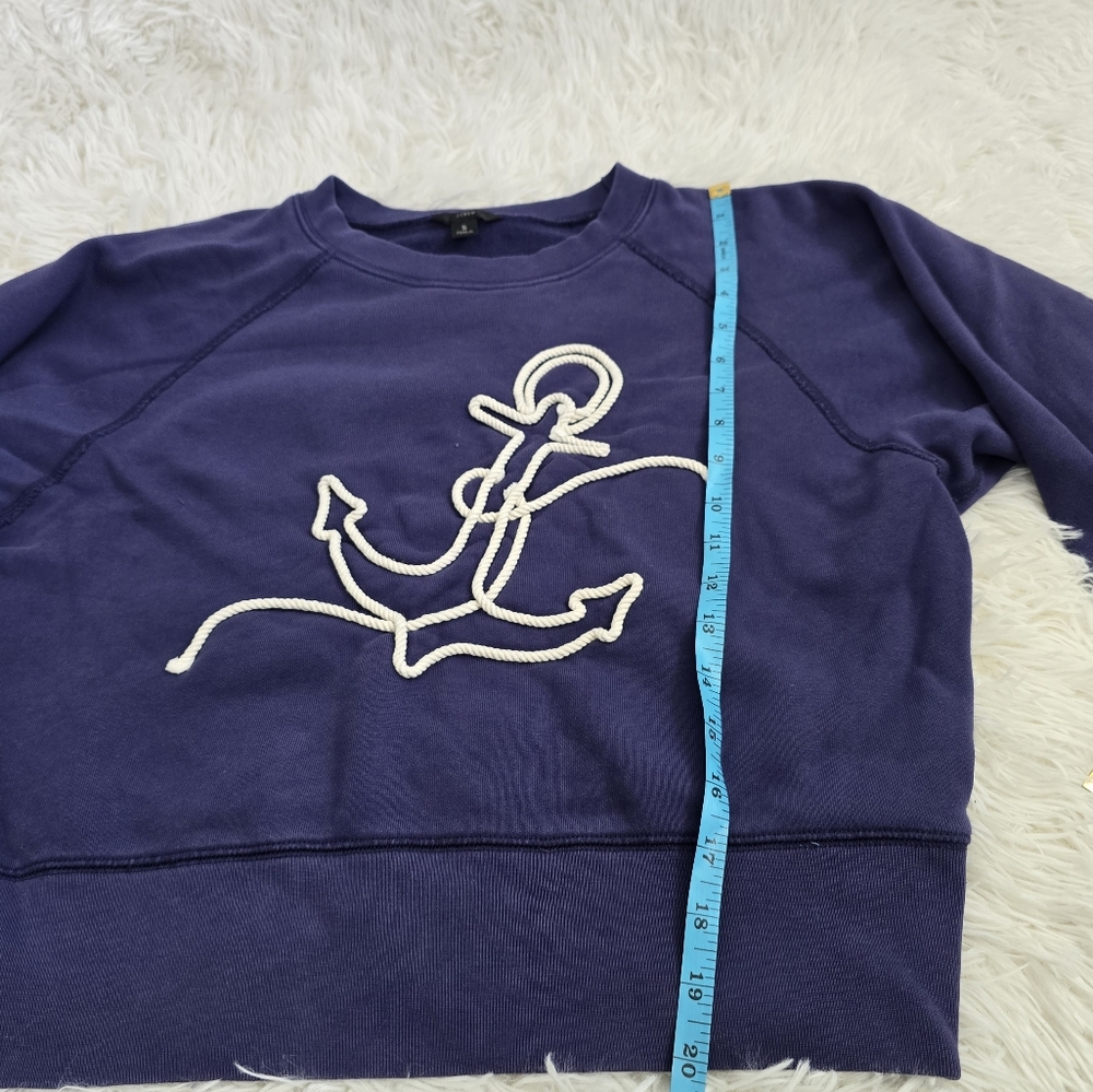J. Crew Cropped Rope‎ Anchor Sweatshirt Women's Small - Picture 9 of 11